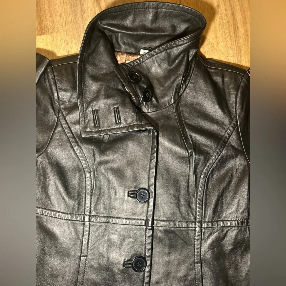 EXCELLED COLLECTION Black Authentic Leather Women Jacket Size Medium - Picture 7 of 9